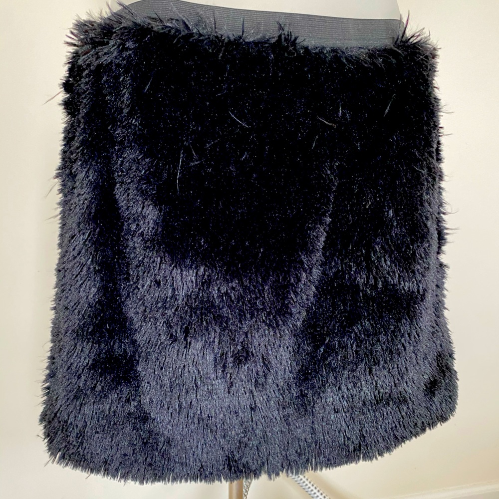 M elastic band black mink skirt